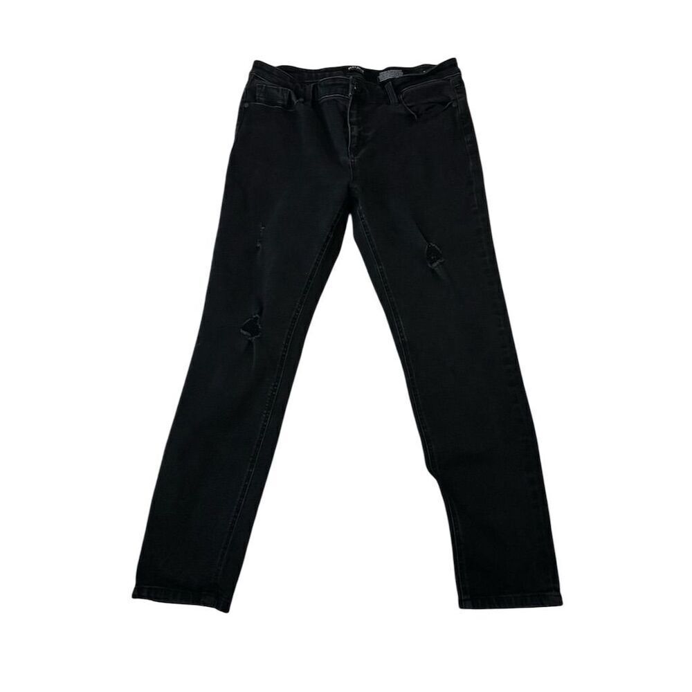 Buffalo David Bitton Women's Black Ripped Skinny Jeans Size 10
010